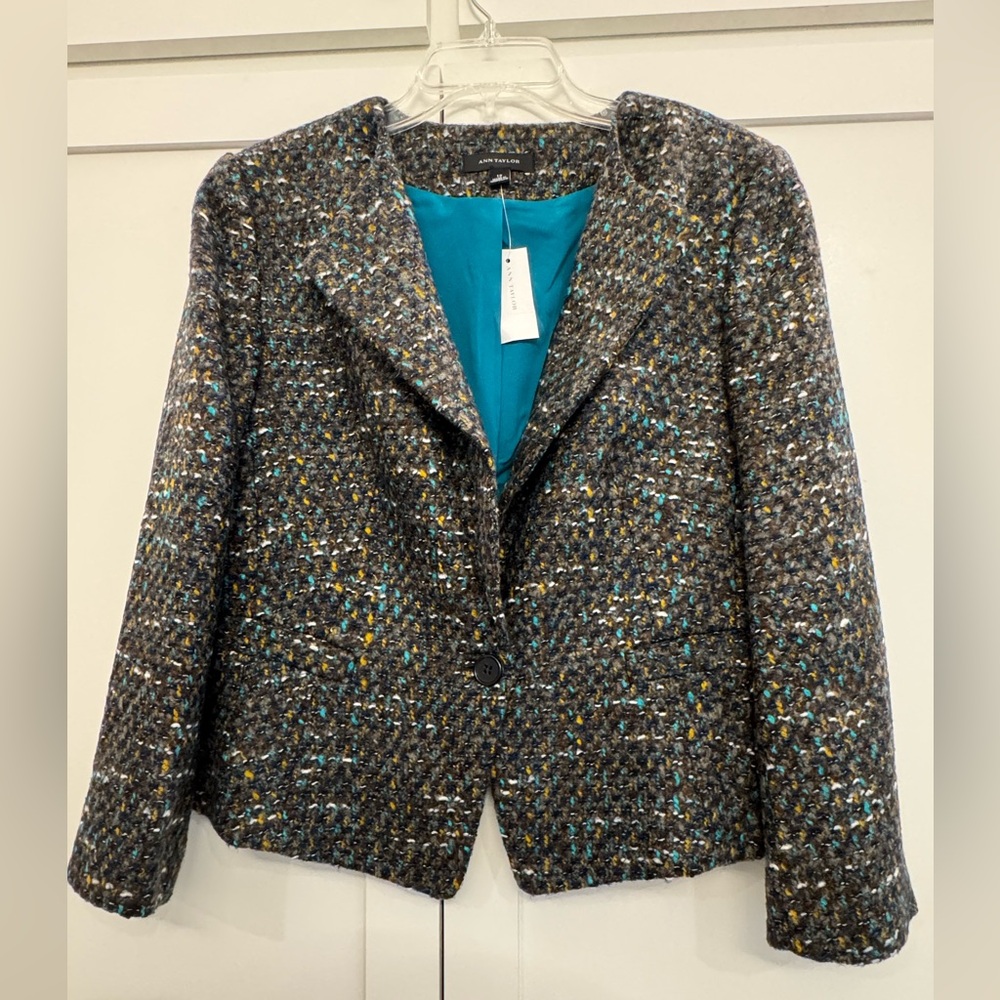 Ann Taylor Multicolored Textured Blazer